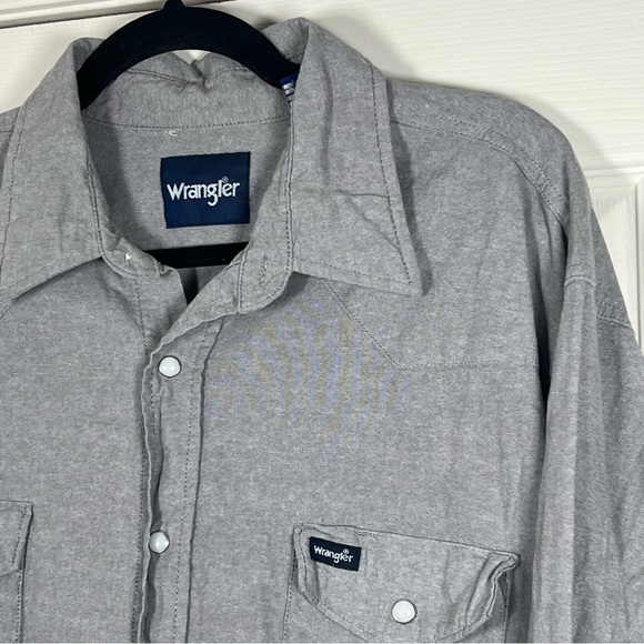 Wrangler Classic Gray Long Sleeve Pearl Snap - Picture 1 of 5
